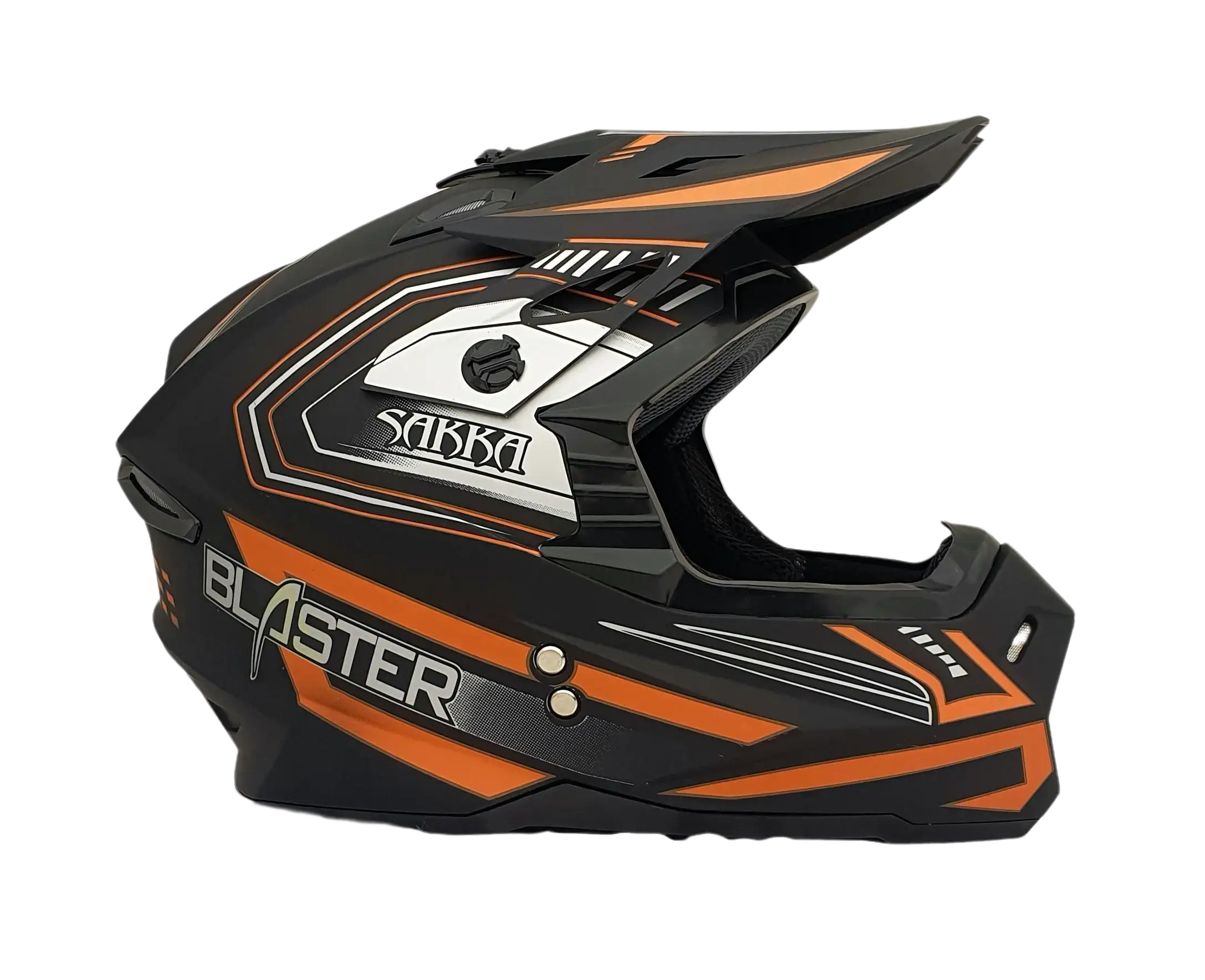 Sakka Blaster S Black Orange Matte Helmet Side View